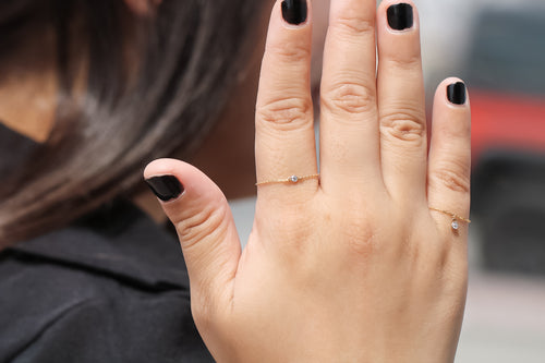 14K Diamond Charm Ring