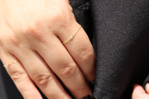 18K Diamond Chain Ring