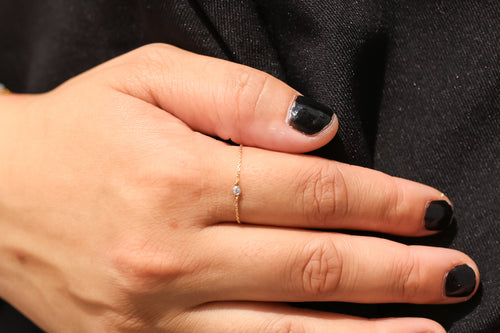 18K Diamond Chain Ring